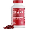 Bronson Antarctic Krill 오일 1000 mg Omega-3s EPA, DHA, Astaxanthin 및 Phospholipids 120 Softgels