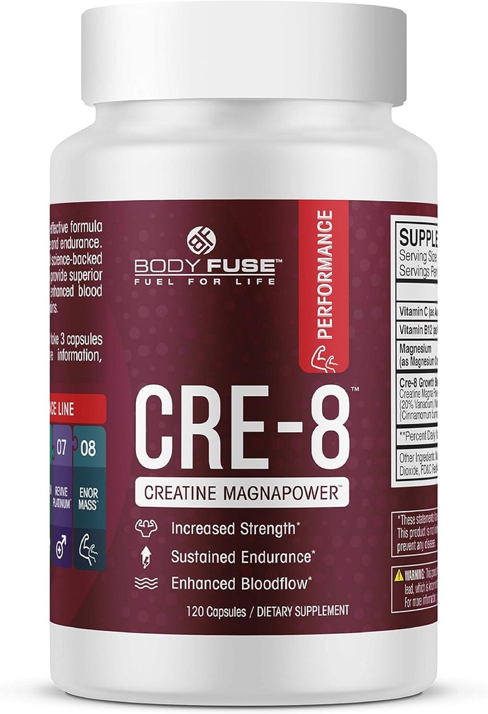 CRE-8 Creatine | 힘, 내구시간 및 데라세 회복 시간 | 40 인분