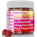 SHIZAM Ubiquinol CoQ10 PQQ Astaxanthin Beets Gummies는, 최고 Mitochondrial ATP 보충합니다 연약한 Chews 액체 알약 분말 Alt, Beet-Root를 보충합니다