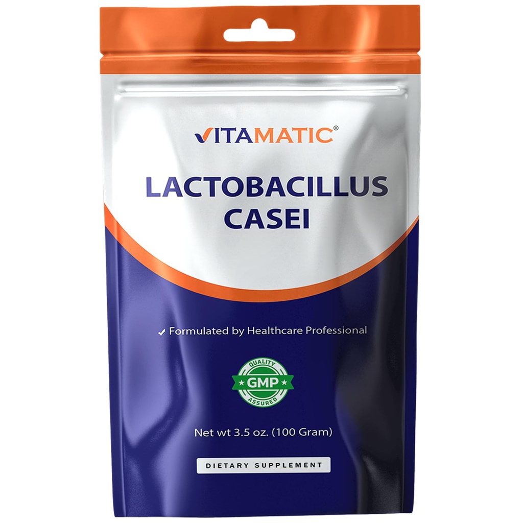 Vitamatic Lactobacillus Casei Probiotic Powder - 소화 건강 지원 - 100 그램 (3.5 OZ) - 100 서빙