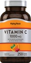 핑 락 비타민 C 1000mg | 250 캡슐 | Bioflavonoids & Rose HIPS | 채식주의, 비 GMO, 글루텐 무료 보충