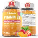 비타민 B2 Gummies | 립보라빈 400mg 마그네슘과 코Q10, 편두통 구호 및 두통 구호 | 설탕 무료, 채식, 딸기 맛, 60 개
