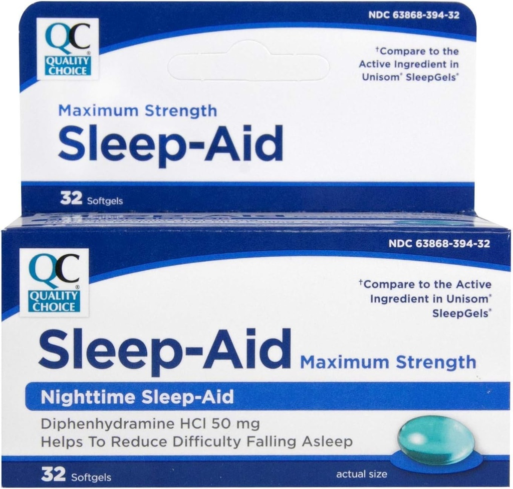 질 선택 최대 힘 잠 원조, 야간 수면 원조 Diphenhydramine HCI 50 mg, Occasional Sleeplessness를 위해 형성하는 비 Habit, 삼키기 Softgels, 32 조사 병에 쉬운