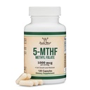 Methylfolate 1,000mcg, 120의 캡슐 (Third 당에 의하여 시험되는 메틸 Folate 보충교재) 메틸을 꿴 Folate는 Folic 산 (비 GMO, Vegan 안전) 보다는 Folate의 더 활동적인 모양 두 배 나무입니다