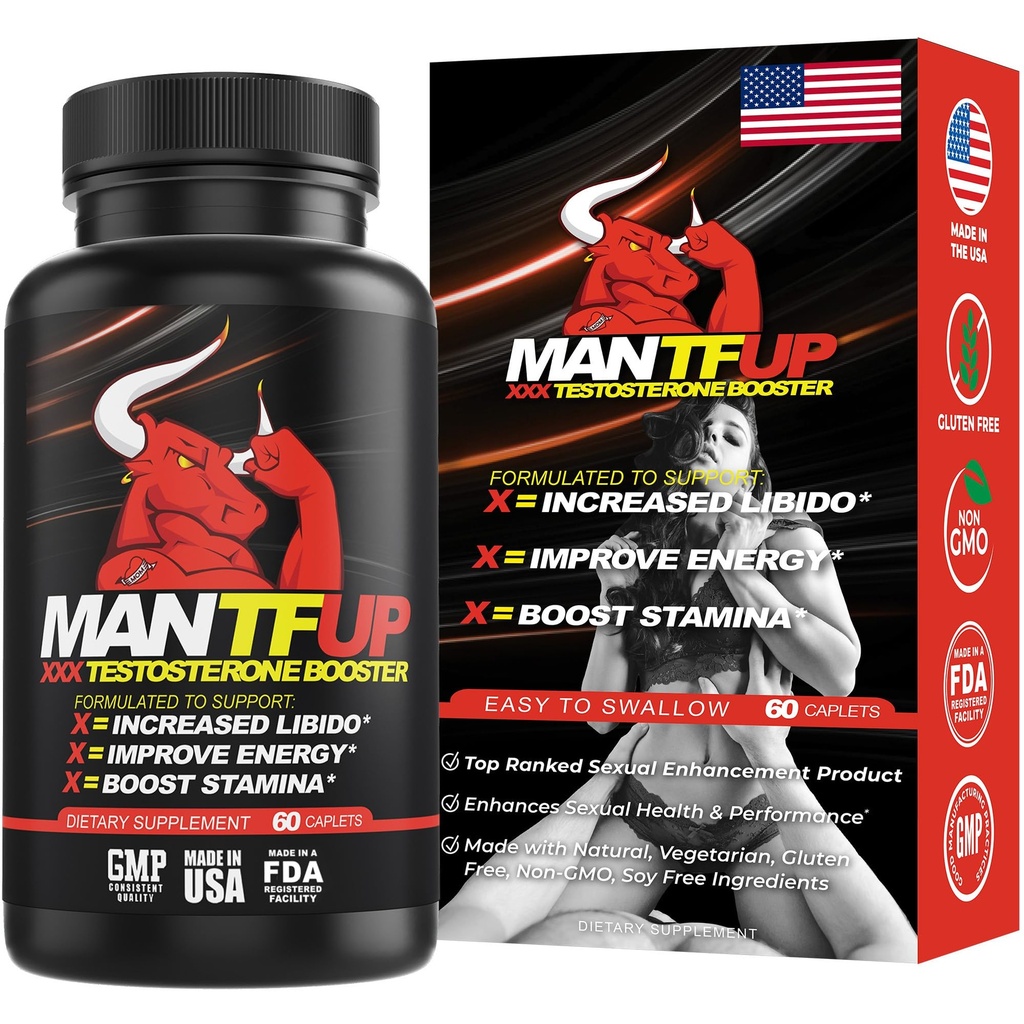 남성을 위한 MANTFUP Vitality 증강 인자 | 남성 건강 및 리비도 지원에 빠른 행동 테스토스테론 부스터 및 일일 보충 | Potenciadores de Testosterona | 미국에서 만든 (1 달 공급, 60 캡슐)