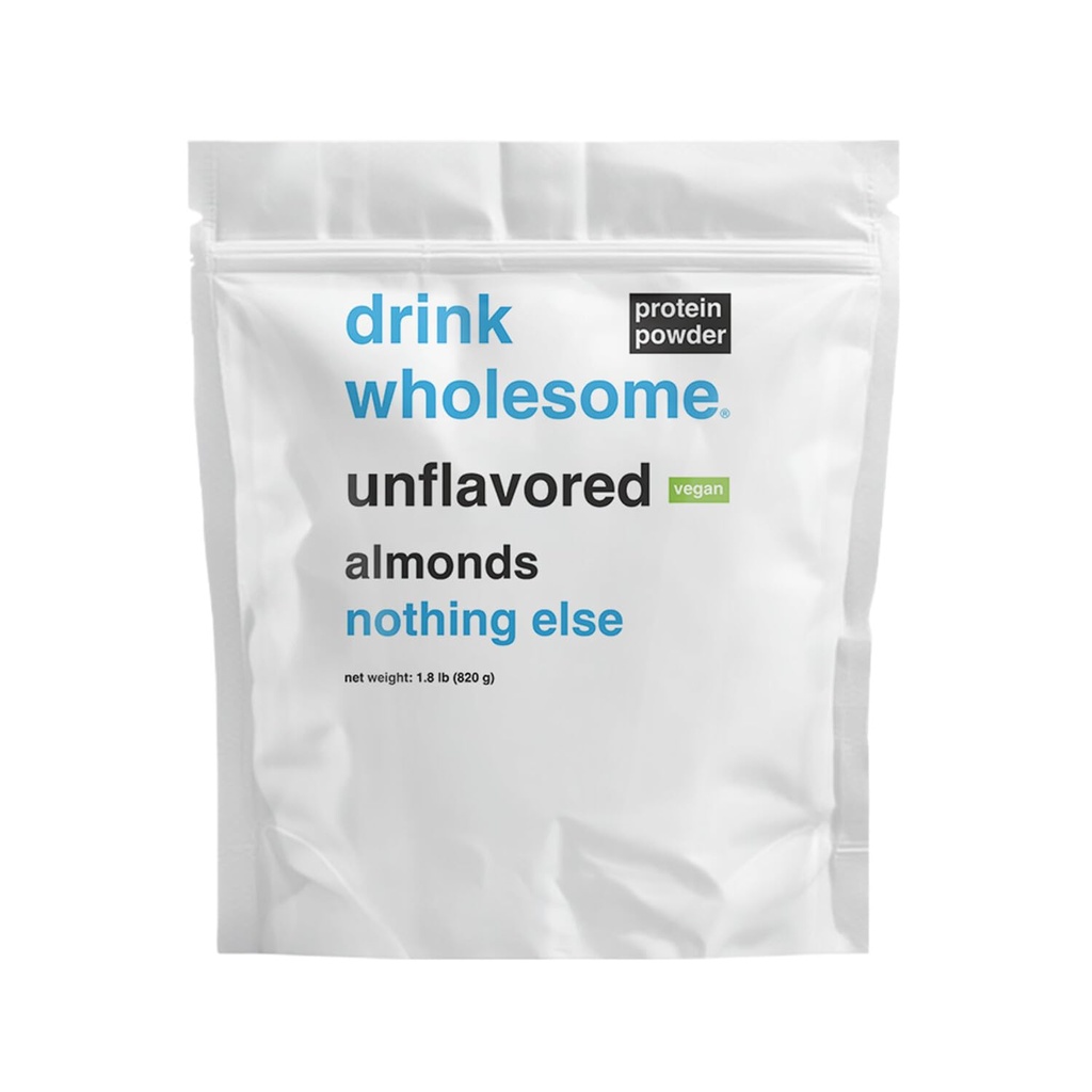 전단 Vegan Unflavored Almond Protein Powder | 센스티브 스트로마치 | 첨가제 & 낙농 무료 | 인공 감미료 | 블로딩, 펄스, 가스 없음 | 변비 없음 또는 설사