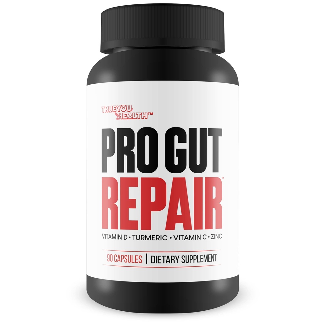 Pro Gut Repair - 누출 Gut Repair Supplements - 높은 섬유 천연 공식 w / 비타민 C 및 비타민 D - Turmeric - 아연 Gut Lining Repair Support - 소화 건강 증진