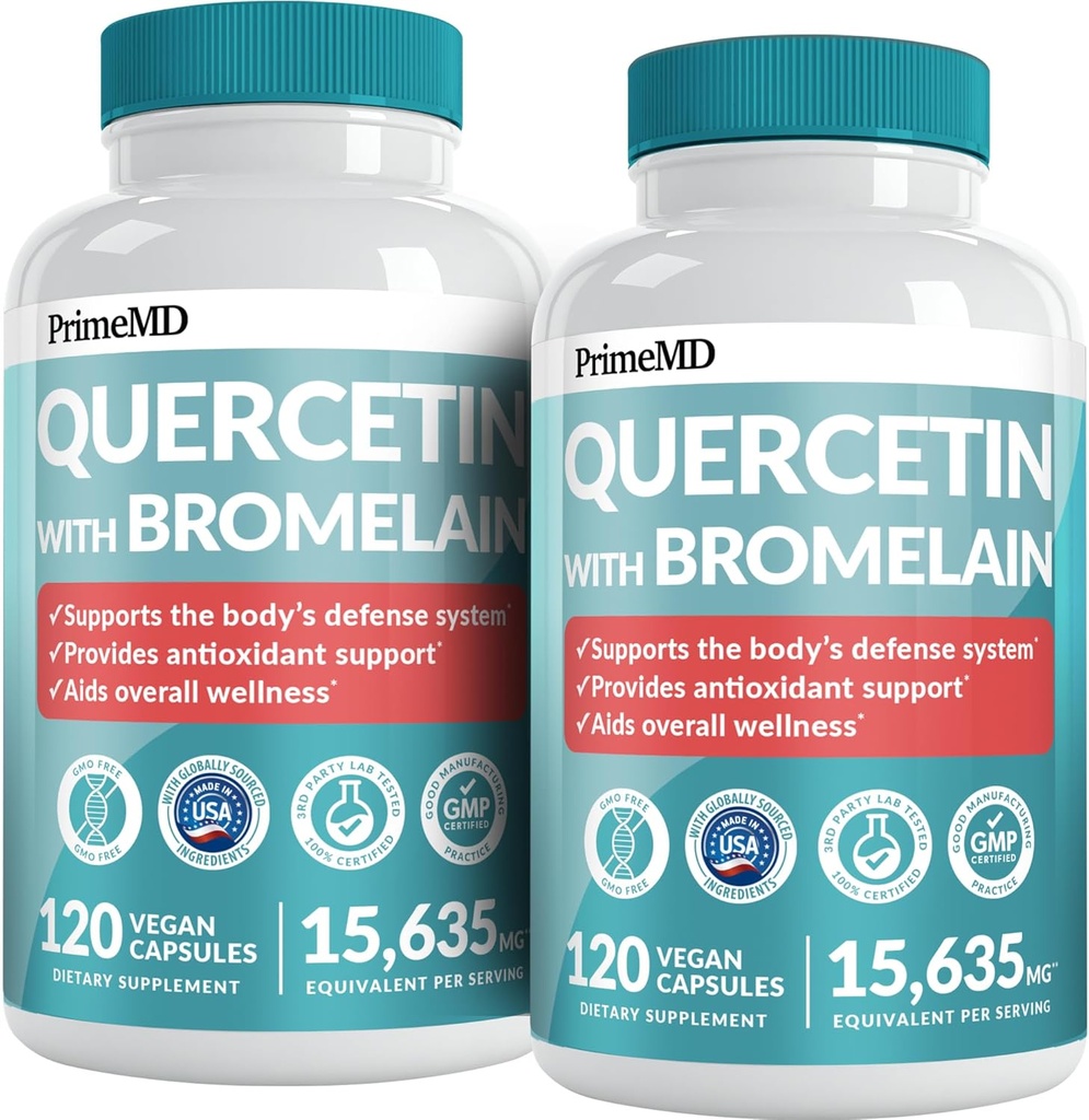 Bromelain 보충교재를 가진 28-in-1 Quercetin - 매일 면역 방어 지원을 위한 Quercetin 500mg 캡슐 - 비타민 D (120의 ct, 2)를 가진 성인을 위한 비타민 C 그리고 아연을 가진 Quercetin
