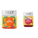 OLLY Hello Happy Gummy Worms, Mood Balance Support, 비타민 D, Saffron, 성인 Chewable 보충 및 추가 강도 매일 에너지 거미, 카페인 무료, 1000mcg 비타민 B12, CoQ10, Goji Berry