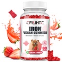아이, 여성 및 남성, 멀티 비타민 B 복합체, C, B6, B12, Folate, Anemia, Iron Deficiency, Blood Builder, Energy - Strawberry flavor, Vegan 60ct에 대한 철 팽창