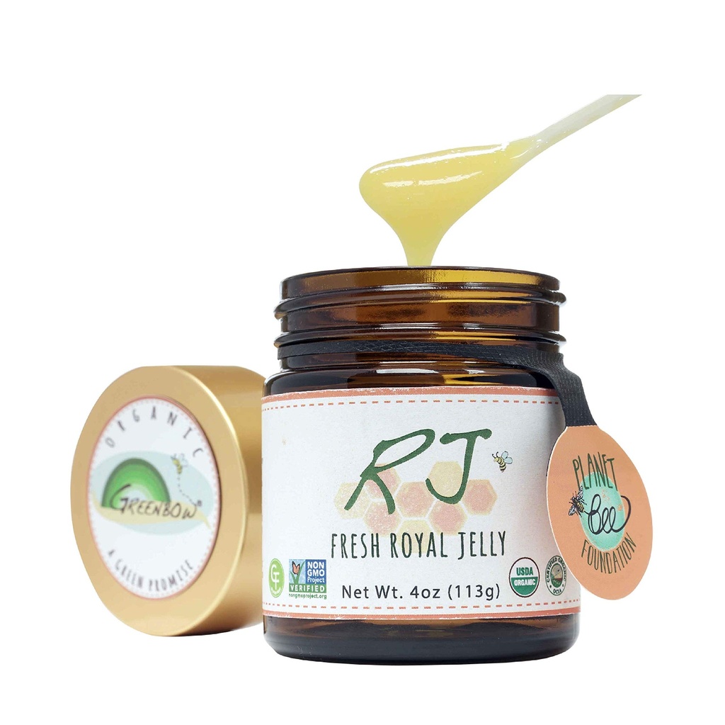 Greenbow 유기 신선한 로얄 젤리 - 100 % USDA 인증 유기, 비 GMO, 할랄, 순수, 글루텐 무료 - 가장 영양 포장 중 하나 - (113g)