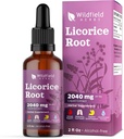 Licorice 뿌리 추출물 하락 2000mg (Glycyrrhiza glabra L.) 초본 보충교재는 캡슐, 1 달 공급, 84의 서빙, 알콜 자유로운 Tincture 보다는 더 나은 흡수합니다 - 1개 Oz의 팩