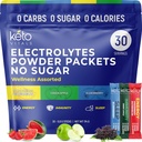 Keto Vitals Electrolytes Powder Packets with Energy, Immunity, 수면 추가 혜택 | Boost Energy, Strengthen Immunity, Enhanced Sleep | Zero Sugar, Zero Carb, Zero Calorie