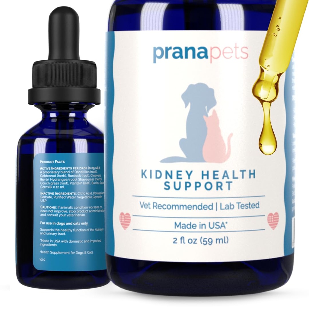 PranaPets Kidney Health Support Supplement for Cats | 고양이의 건강 보조 기능 | 초본 공식 도움말 염증 및 증상 Kidney Issues