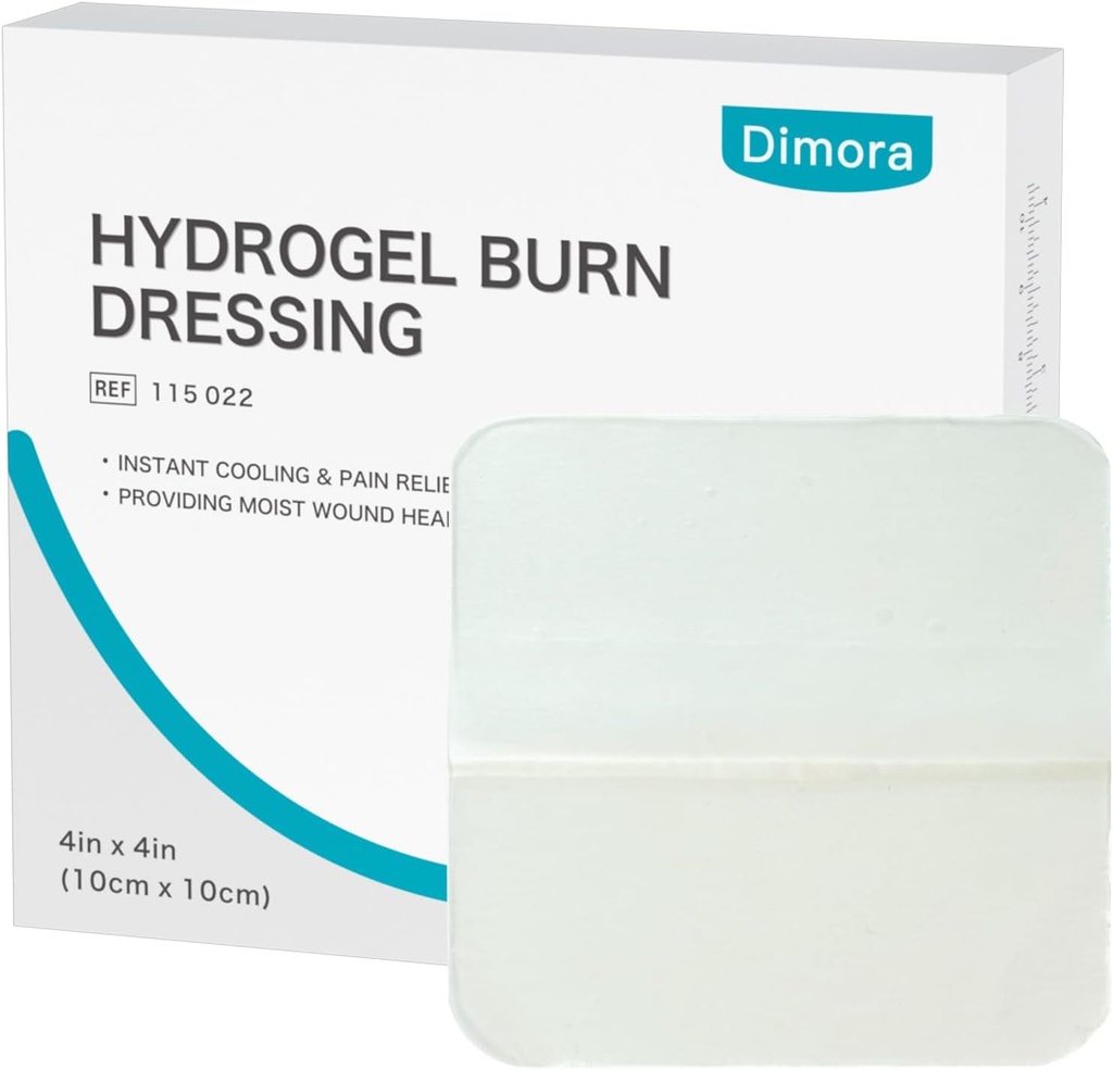 Dimora Hydrogel Burn Dressing 4" x 4" - 소문 화상 & 부상, 소문 화상 패드, 컷, 마모 (10 개)