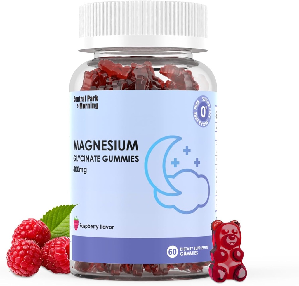 마그네슘 글리세린 Gummies 400mg의 성인 설탕 자유로운 마그네슘 글리세라이드 보충교재, 근육, 뼈 지원 - 60 유기 Gummies
