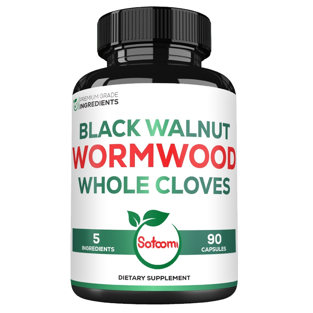 Satoomi 1 Wormwood 캡슐 보충교재에 대하여 5 - 까만 호두 Cloves 심황과 Berberine HCl - 90의 캡슐 - 면역 체계 & 소화 건강