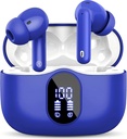 무선 Earbuds Bluetooth 5.3 헤드폰 베이스 스테레오 이어 버드와 소음 차단 마이크 LED 디스플레이 귀 이어폰 IP7 방수 36H 재생 노트북 패드 전화 스포츠 운동 블루