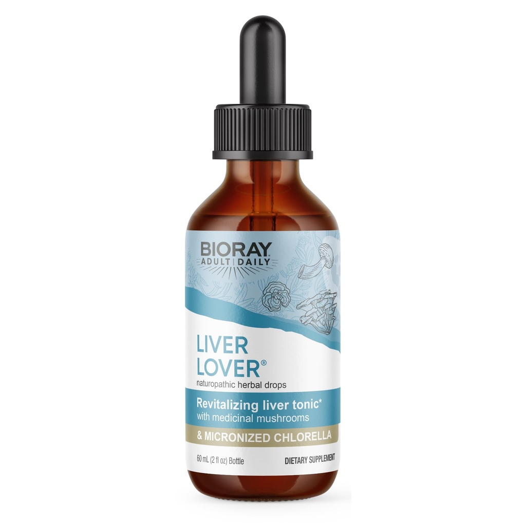 BIORAY Daily Liver Lover - 2 fl oz - Liver & Adrenals - 비 GMO, 비건, 글루텐 무료 지원