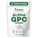 Purisure 알파 GPC 분말, 25 g, 뇌 및 초점을위한 순수한 알파 GPC 콜린 보충, CDP 콜린은 메모리 성능 및 농도, 필러 없음, 비 GMO, 42 서빙을 보충