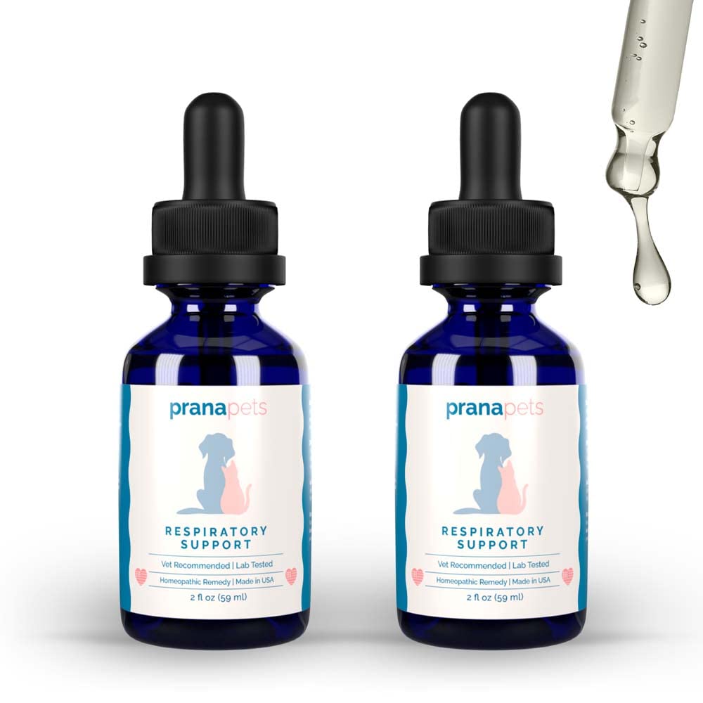 PranaPets Respiratory Support Supplement for Dogs & Cats | 자연적으로 애완 동물의 최적의 호흡 기능을 촉진 | 계절 알레르기의 증상을 가진 안전하고 보조