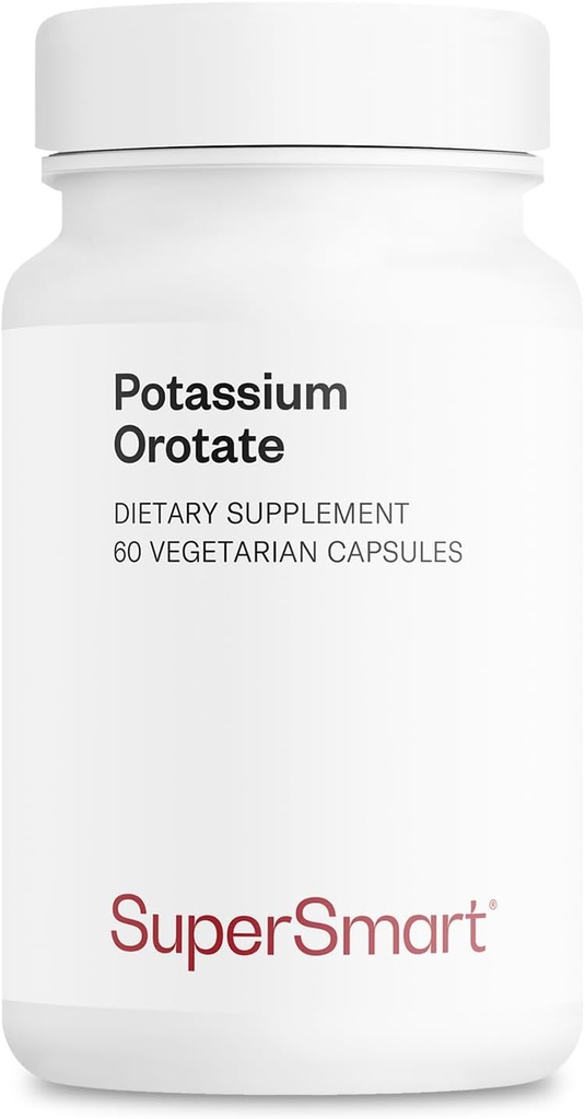 SuperSmart Potassium Orotate 보충 하루 450mg (별 흡수) - Orotic 산 칼륨 | 비 GMO 및 글루텐 무료 - 60 채식 캡슐