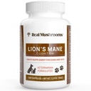 Real Mushrooms Lion 's Mane Pet Mushroom Supplement - 애완 동물 웰빙 캡슐 - 고양이 및 개 보충 및 비타민 - 지원 Mindful Routines - 유기, 비 GMO, 120 조사