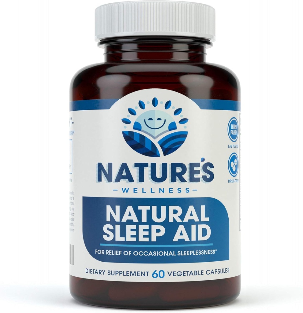성인을위한 프리미엄 자연 수면 보조 - 효과적인 구호 - Non Habit Forming - Wake Up Feeling Refreshed - Melatonin, Tryptophan, Magnesium, Valerian, Chamomile & More - 60 Veg와 함께 번식 혼합