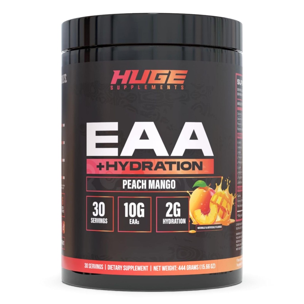 거대한 EAA 보충교재, 가장 높은 Dosed 근본적인 아미노산 분말, 서빙 당 12.8g EAAs & 8g BCAA, 근육 성장, 회복 & 성과 (복각 망고)
