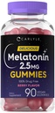 Carlyle Melatonin 2.5 mg Gummies | 90 개 | 베리 맛 거미 보충 | Vegan, Non-GMO, 글루텐 무료