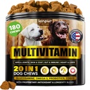 20-in-1 개 Multivitamin 보조 식품 - 면역, 소화, 관절 및 심장 건강 지원 - Biotin, Msm, Cranberry, Glucosamine for Dogs - 180 Chews