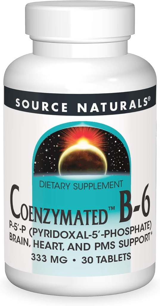 Source Naturals Coenzymated B-6는 건강한 신경계*, 333mg - 30 정제를 승진시킵니다