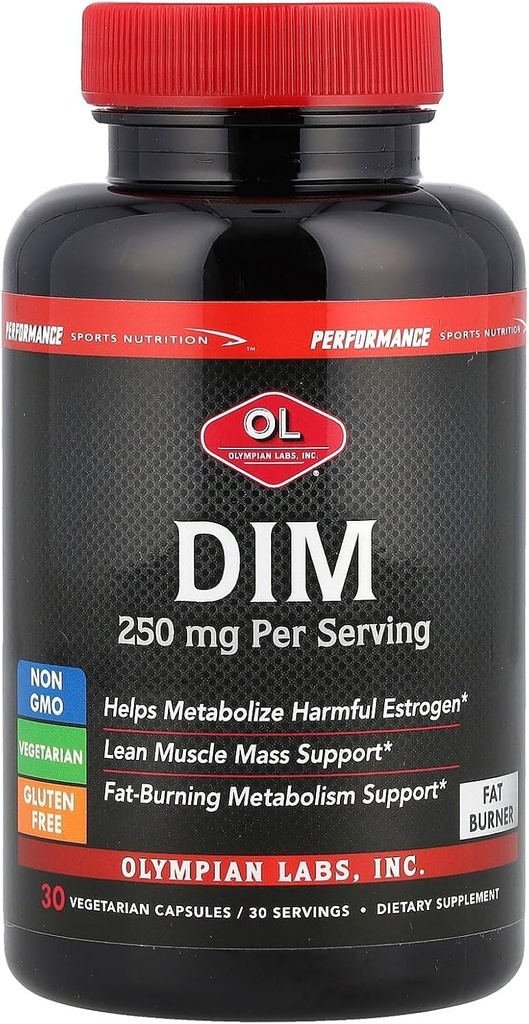 Olympian Labs 성능 DIM 보충 250mg - DIM Diindolylmethane 30 캡슐 (30 일 공급)
