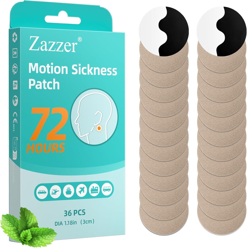 Biykog Motion Sickness Patches, 자동차 및 보트 타기, 크루즈 및 비행기 여행 - 성인 및 어린이 (36 조사)