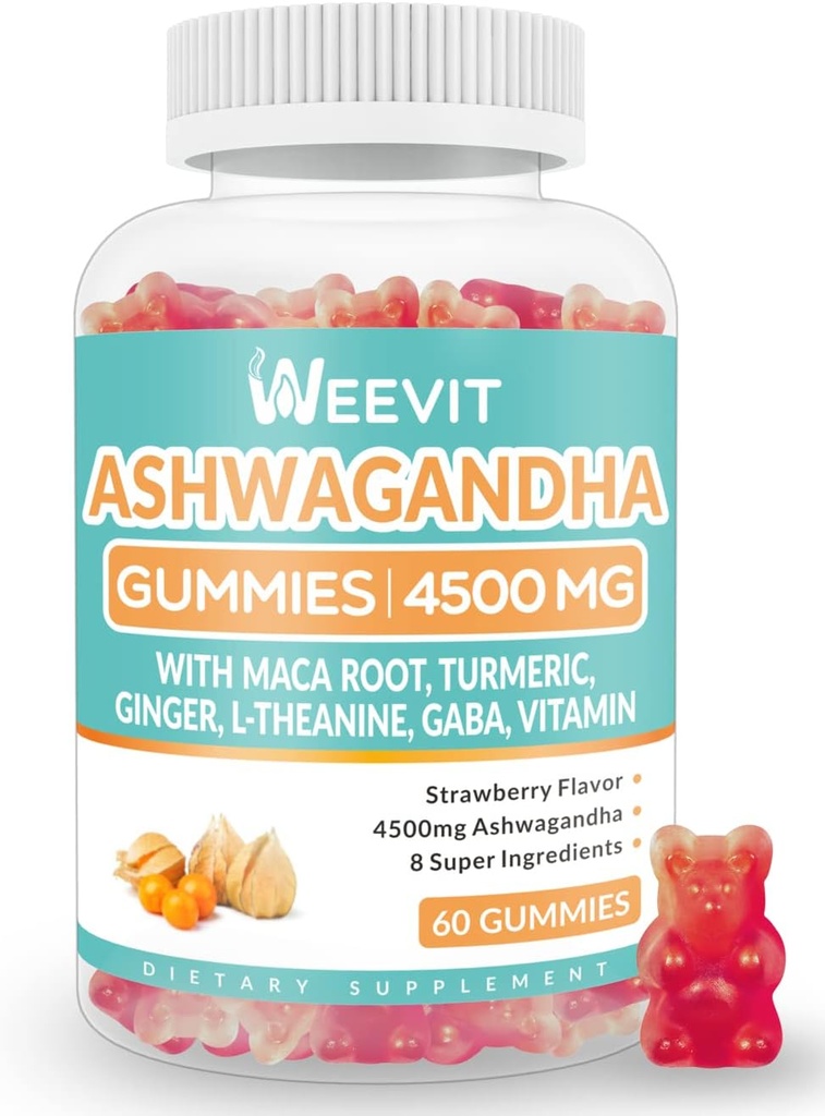 Sugar Free Ashwagandha Gummies for Women & Men, Maca 뿌리 분말을 가진 Ashwagandha Gummy