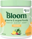 Bloom Nutrition Superfood Greens Powder, Digestive Enzymes w/Probiotics & Prebiotics, Gut Health, 여성용 부유물, Chlorella, 15 SVG (15 서빙), 망고