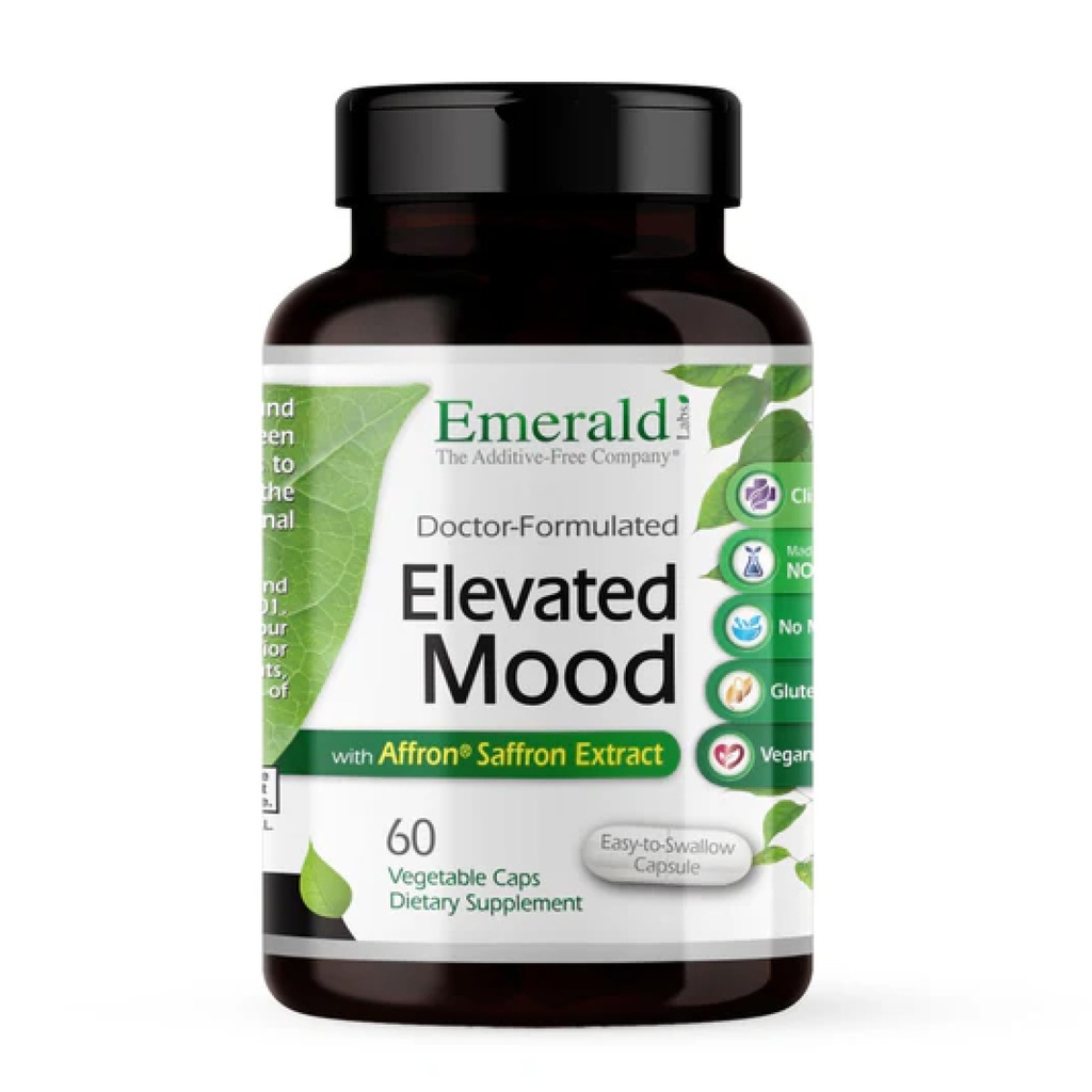 Emerald Labs Elevated Mood - Sensoril Ashwagandha Extract & Affron Saffron Extract와 스트레스 관리 보충 - 60 야채 캡슐 (30 일 공급)