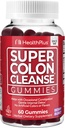 건강 Plus Super Colon Cleanse Gummies 15 Occasional Constipation, Natural Senna Leaf Extract, Dietary Supplement, 혼합 Berry 맛, 60 카운트의 Gentle Overnight Relief 공급