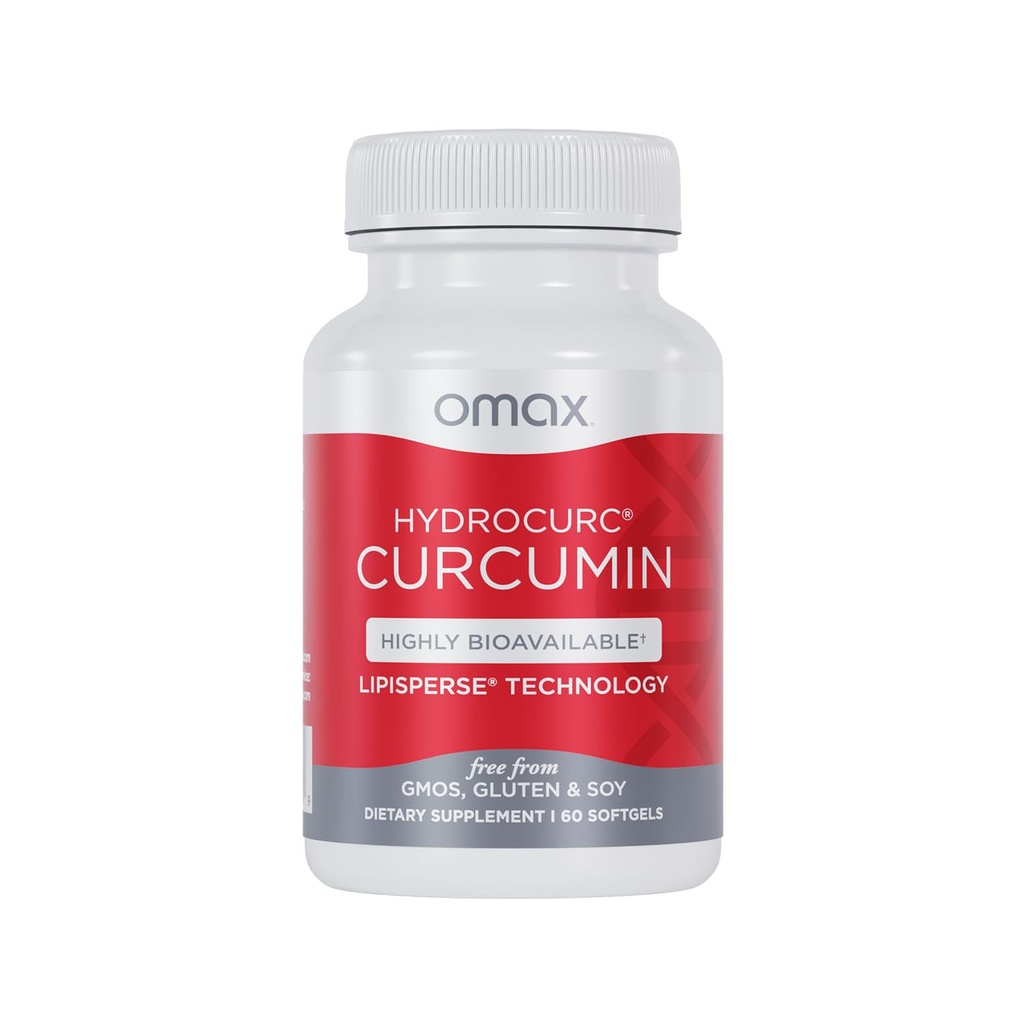 Omax3 HydroCurc Turmeric Curcumin Softgels, 높은 생체 이용 가능, 나노 입자 효능 및 흡수 (60 Softgels)