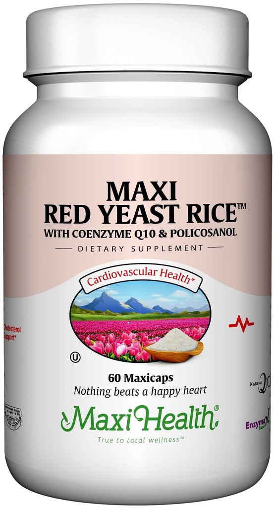 Maxi 건강, Maxi 빨간 효모 쌀 단지 (600 Mg), 60 캡슐