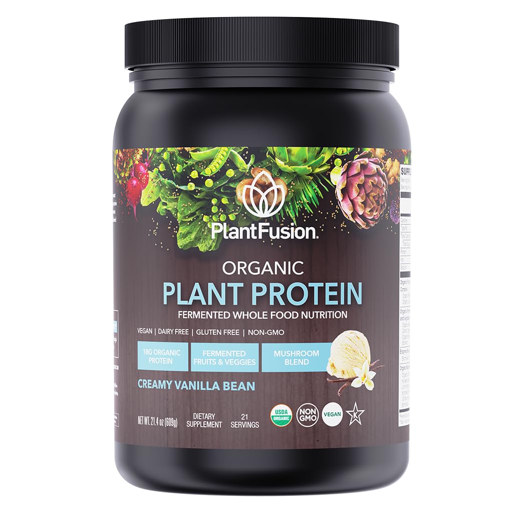 SOTRU 유기 채식 단백질 분말 - 전체적인 음식, 식물 녹색 Superfoods, 효소 & Probiotics를 가진 단백질 분말 - USDA에 의하여 증명되는 유기, 비 GMO, 글루텐 자유로운 - 바닐라 18.5 oz, 21의 서빙
