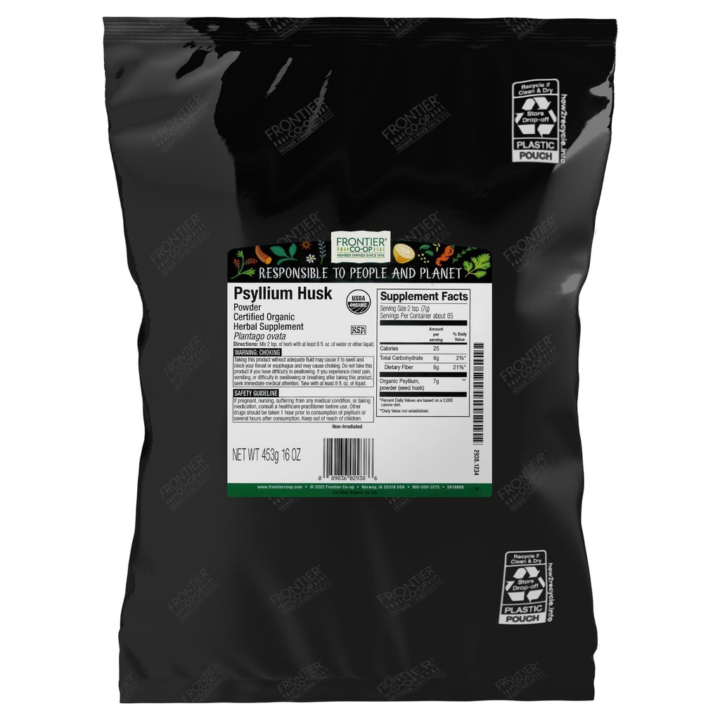 Frontier Co-op 유기 Psyllium Husk 분말 1lb