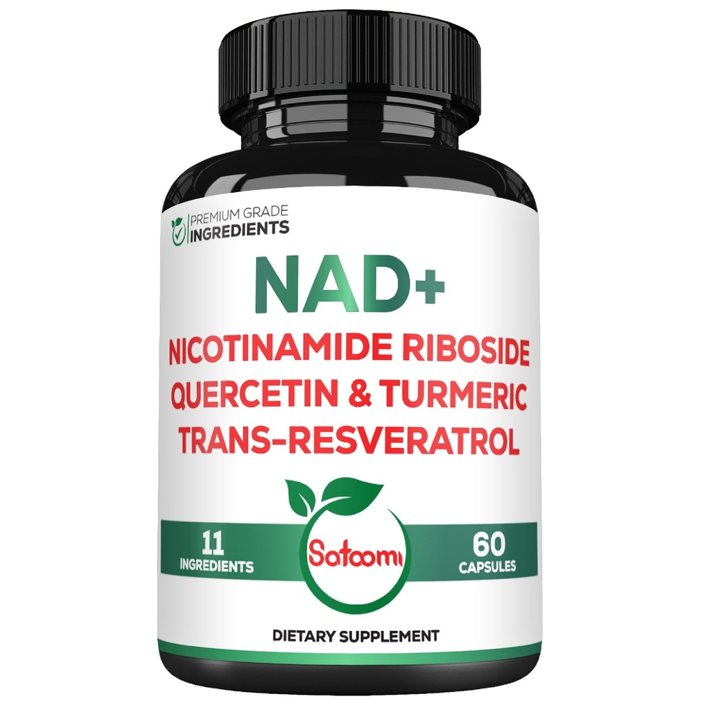 여자를 위한 Satoomi NAD 보충교재 - NAD Nicotinamide Riboside Resveratrol 900mg, Quercetin, Turmeric, Astragalus, Ginseng, 비타민 D3, 비타민 C - 60 조사