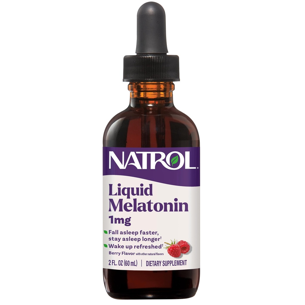 Natrol 액체 Melatonin 1 mg의 성숙한 Melatonin 보충은 잠그개에 떨어지고 잠그는 더 긴 체재를 체재하고, 상쾌하게 하는, 2개의 FL OZ Berry-Flavored 액체, 15의 서빙을 위로 모십시오