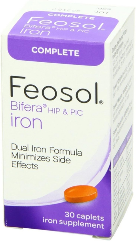 Feosol Bifera 철 모자를 씌우는 완전한 30 ea (6의 포장)