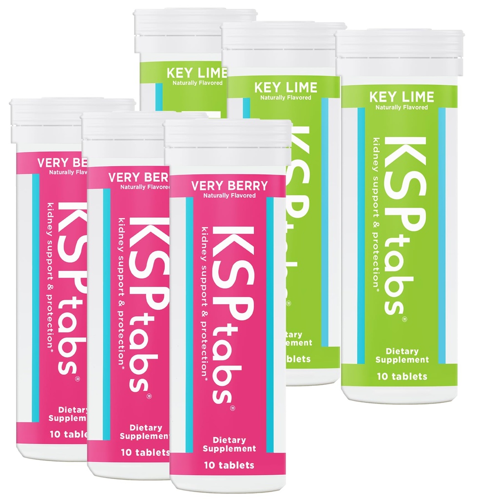 Berry & Lime All Natural Hydration & Kidney Health Supplement to Combat 칼슘 Oxalate Crystal Formation, 혼합 풍미 6 팩