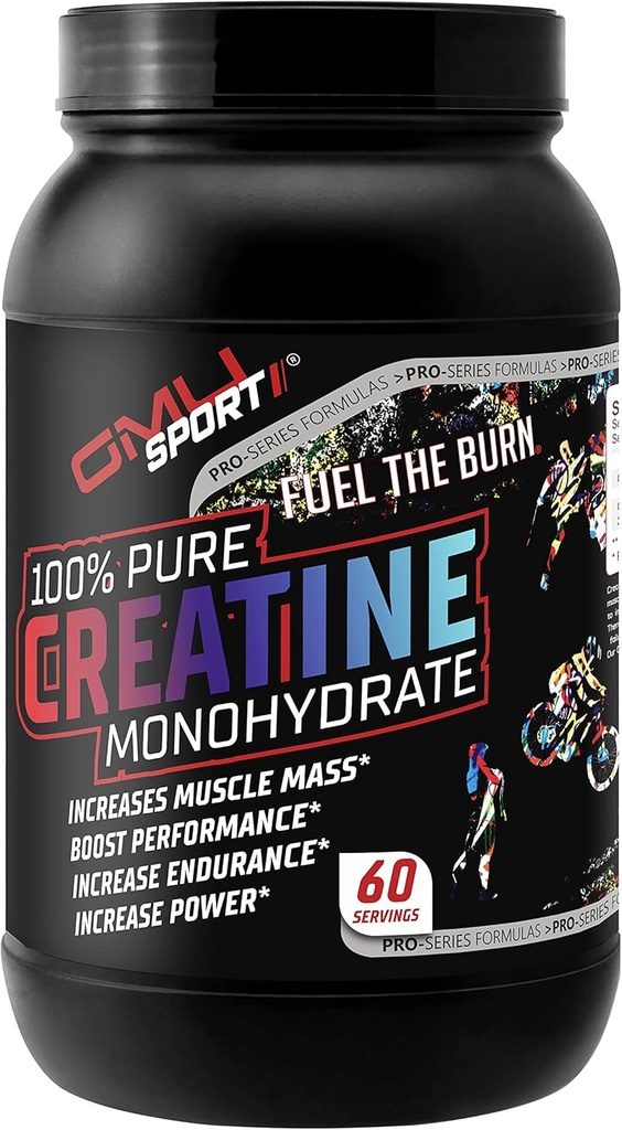 GMU SPORT - 남성과 여성을위한 100 % 순수 크레아틴 Monohydrate 분말 - 근육 성장을위한 순수한 크레아틴 분말, 향상된 성능 및 증가 된 강도 - 크레아틴 보충 - Unflavored