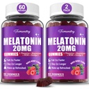 성인을 위한 Melatonin Gummies 20mg - L-Theanine, 마그네슘, Omega-3, MSM, D3 & 아연을 가진 최대 힘 Melatonin Gummies - 비 Habit 형성, Vegan, 비 GMO, 자연적인 혼합 Berry 풍미