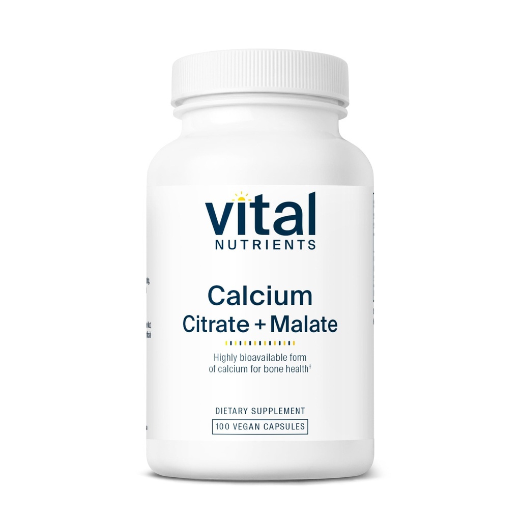Vital Nutrients 칼슘 시트레이트 및 말레이트 복합 150mg | Vegan Supplement | 지원 뼈 힘, 근육 및 심장 혈관 건강 * | 글루텐, 낙농 및 콩 무료 | 100 캡슐