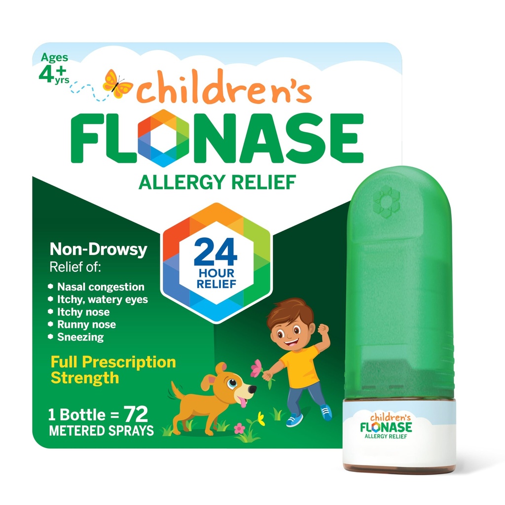 Flonase 어린이 Allergy Relief Nasal 스프레이, 24 시간 비 돌리기 멀티 스웜 릴리프 – 72 스프레이